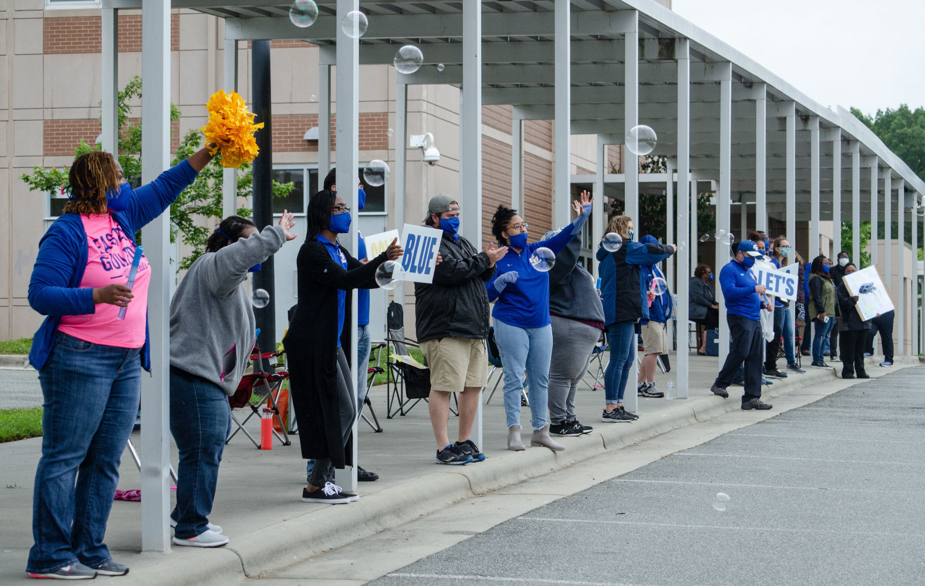 Eastern Guilford High School's drive-thru graduation